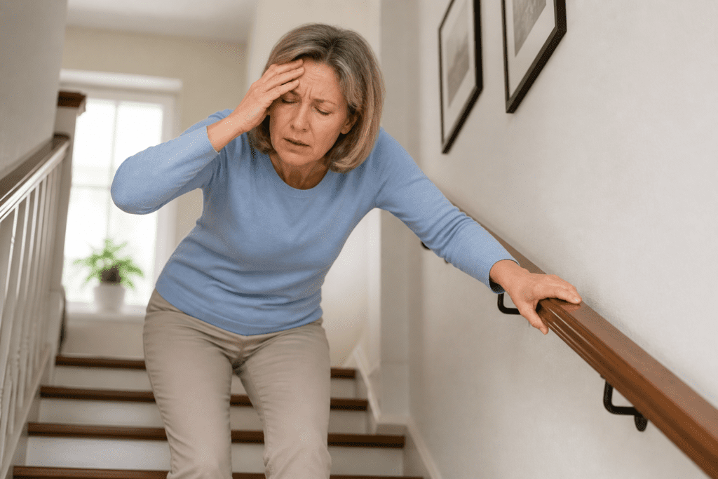 risk of falling due to dizziness when getting up