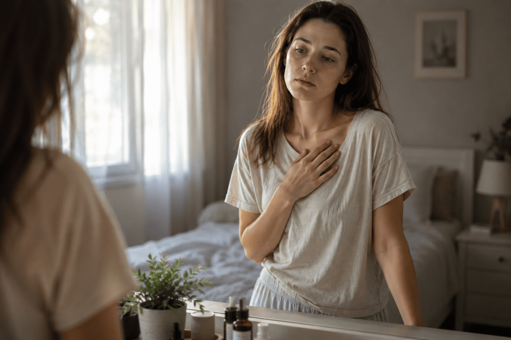 woman feeling tired from possible low iron and low energy